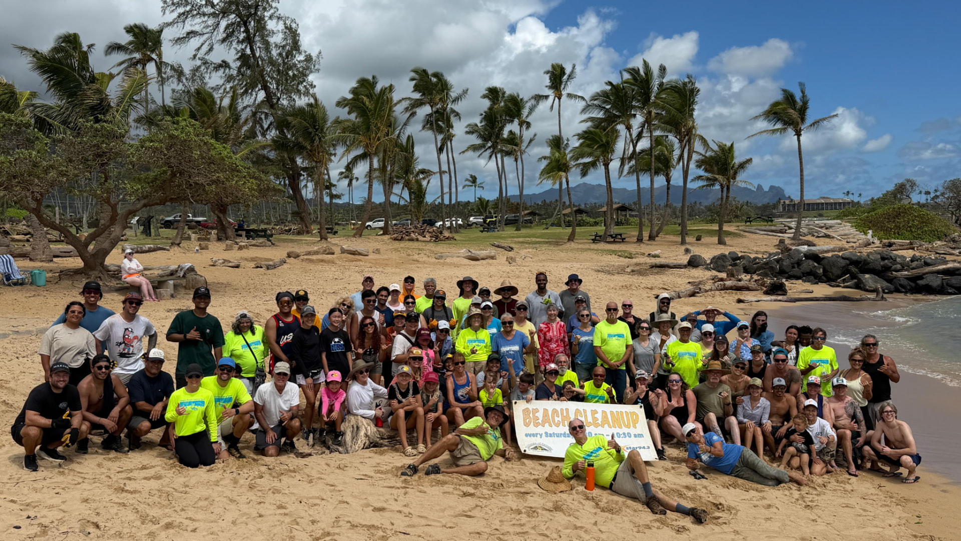 More than 100 volunteers turned out Saturday, the same community spirit that built this playground after Iniki, showing up again.